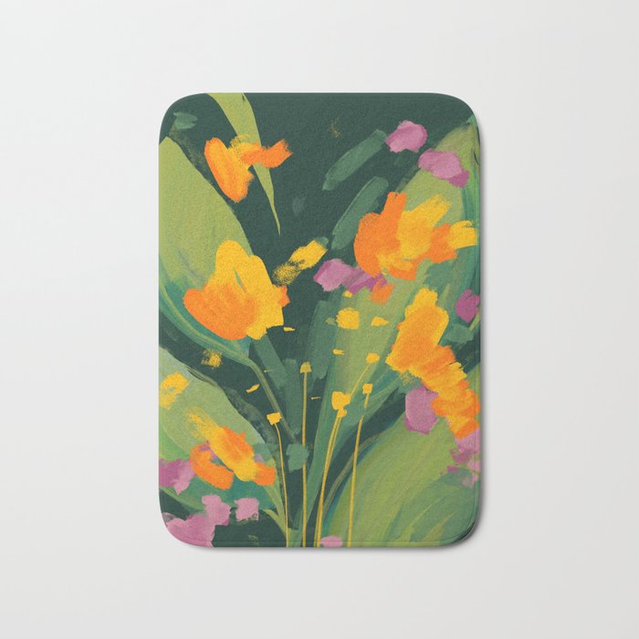 Abstract Floral Evening Bath Mat Gallery Image 1
