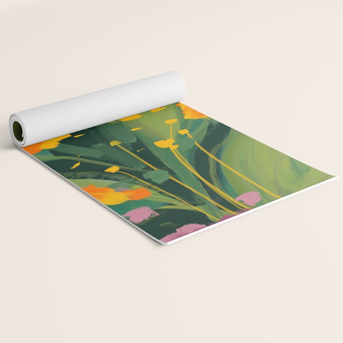 Abstract Floral Evening Yoga Mat Gallery Image 2