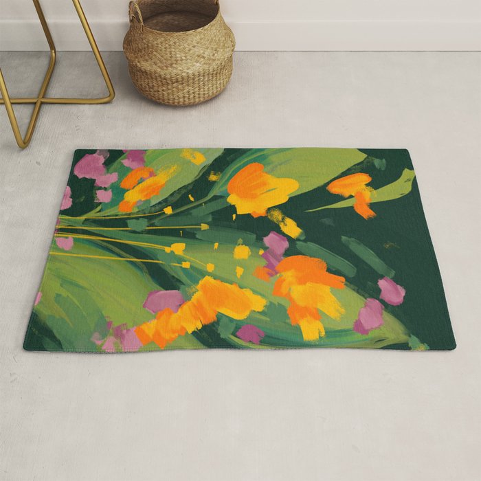 Abstract Floral Evening Rug Gallery Image 1