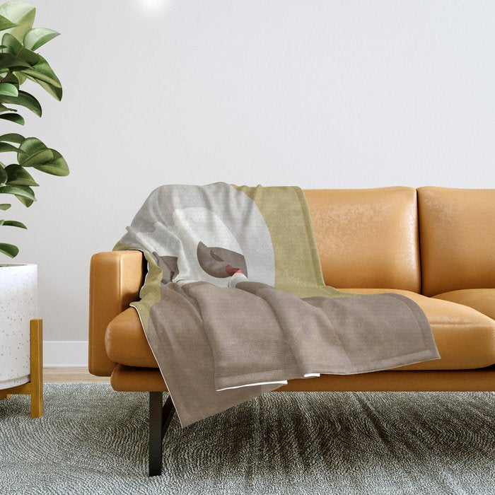 Sloth Animal Portrait Throw Blanket Gallery Image 1
