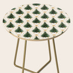 Christmas Tree in Golden Ribbon Seamless Holiday Pattern Side Table Gallery Image 2