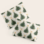 Christmas Tree in Golden Ribbon Seamless Holiday Pattern Pillow Sham Gallery Image 3