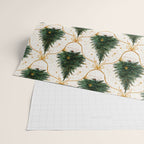 Christmas Tree in Golden Ribbon Seamless Holiday Pattern Wrapping Paper Gallery Image 2