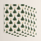 Christmas Tree in Golden Ribbon Seamless Holiday Pattern Wrapping Paper Gallery Image 3