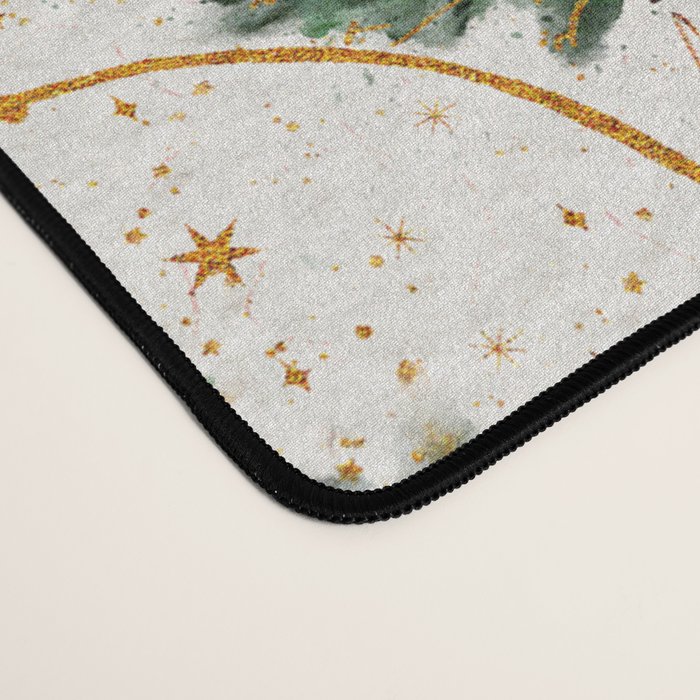 Christmas Tree in Golden Ribbon Seamless Holiday Pattern Desk Mat Gallery Image 4