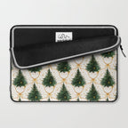 Christmas Tree in Golden Ribbon Seamless Holiday Pattern Laptop Sleeve Gallery Image 2