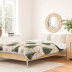 Christmas Tree in Golden Ribbon Seamless Holiday Pattern Duvet Cover Gallery Image 2