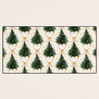 Christmas Tree in Golden Ribbon Seamless Holiday Pattern Desk Mat Gallery Image 3