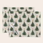 Christmas Tree in Golden Ribbon Seamless Holiday Pattern Placemat Gallery Image 1