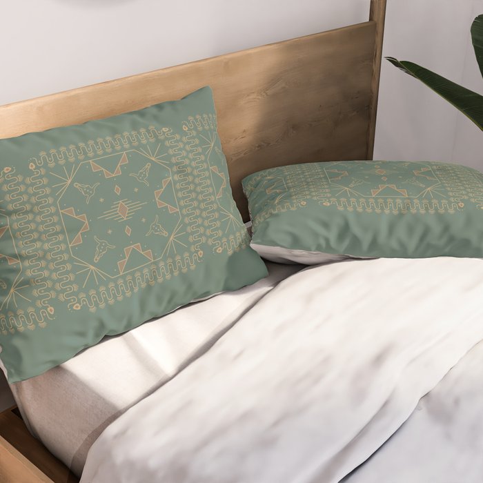 Lost Desert - Green Pillow Sham Gallery Image 2