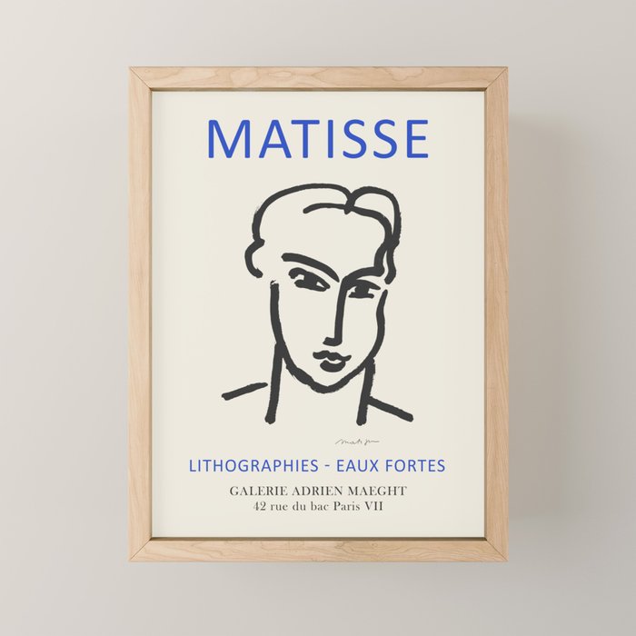 Henri Matisse Vintage Art Exhibition Poster, 1964 Mini Art Print Gallery Image 1