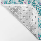 Peacock pattern cute bird nursery minimal home decor peacocks plume feathers Bath Mat Gallery Image 2
