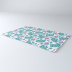 Peacock pattern cute bird nursery minimal home decor peacocks plume feathers Rug Gallery Image 3