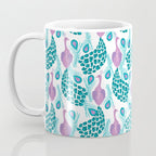 Peacock pattern cute bird nursery minimal home decor peacocks plume feathers Coffee Mug Gallery Image 3