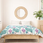 Peacock pattern cute bird nursery minimal home decor peacocks plume feathers Duvet Cover Gallery Image 3