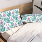 Peacock pattern cute bird nursery minimal home decor peacocks plume feathers Pillow Sham Gallery Image 2