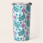 Peacock pattern cute bird nursery minimal home decor peacocks plume feathers Travel Mug Gallery Image 2