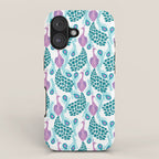 Peacock pattern cute bird nursery minimal home decor peacocks plume feathers iPhone Case Gallery Image 1