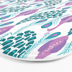 Peacock pattern cute bird nursery minimal home decor peacocks plume feathers Bath Mat Gallery Image 3