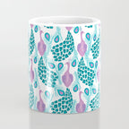 Peacock pattern cute bird nursery minimal home decor peacocks plume feathers Coffee Mug Gallery Image 4
