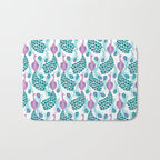 Peacock pattern cute bird nursery minimal home decor peacocks plume feathers Bath Mat Gallery Image 1