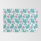 Peacock pattern cute bird nursery minimal home decor peacocks plume feathers Rug Gallery Image 2