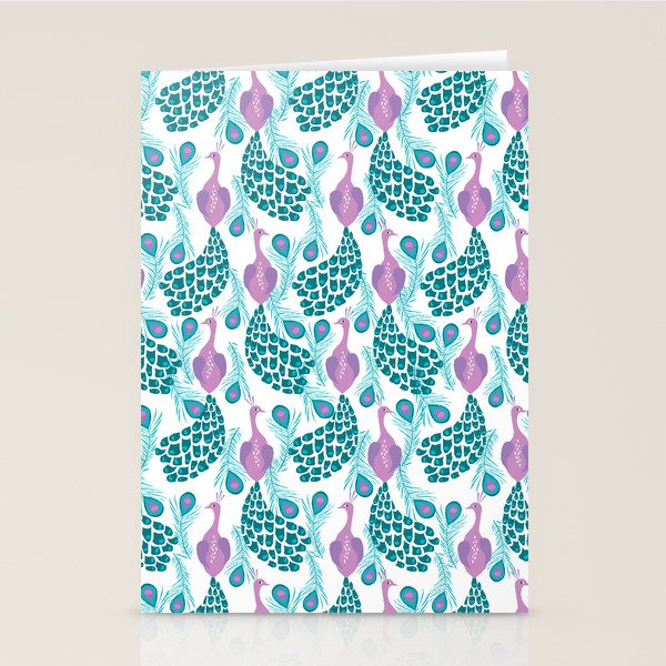 Peacock pattern cute bird nursery minimal home decor peacocks plume feathers Stationery Card Gallery Image 2