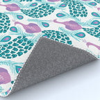 Peacock pattern cute bird nursery minimal home decor peacocks plume feathers Rug Gallery Image 4
