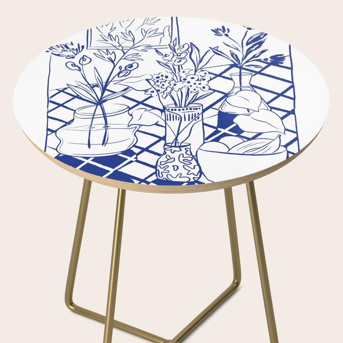 Blue line vases Side Table Gallery Image 2
