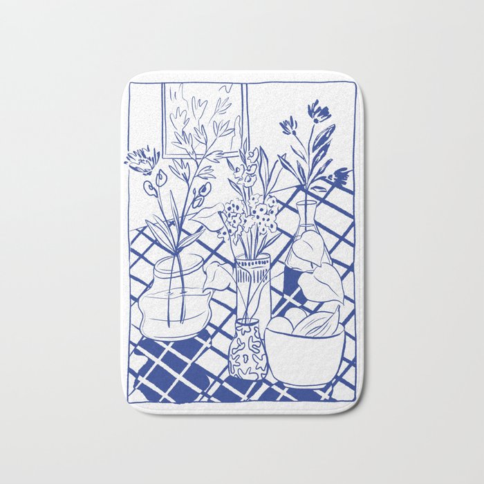 Blue line vases Bath Mat Gallery Image 1