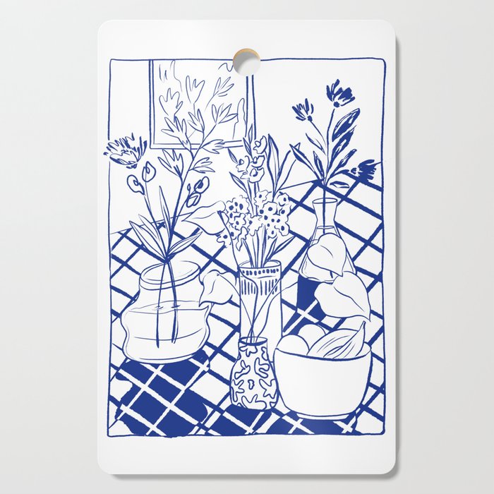Blue line vases Cutting Board Gallery Image 1