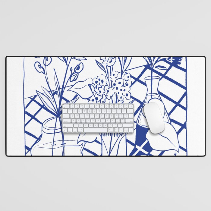 Blue line vases Desk Mat Gallery Image 1