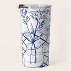Blue line vases Travel Mug Gallery Image 3