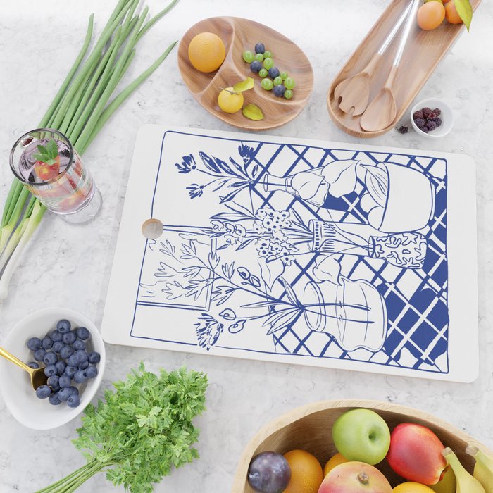 Blue line vases Cutting Board Gallery Image 2