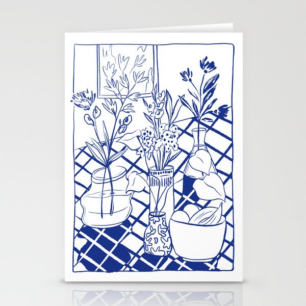Blue line vases Stationery Card Gallery Image 2