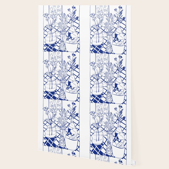 Blue line vases Wallpaper Gallery Image 2