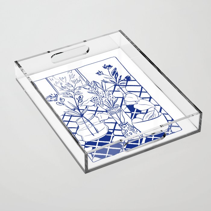 Blue line vases Acrylic Tray Gallery Image 1