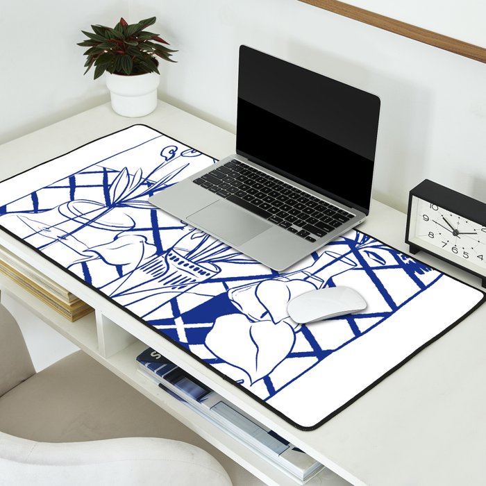 Blue line vases Desk Mat Gallery Image 2