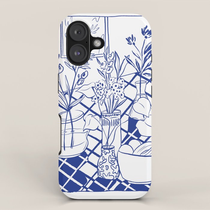 Blue line vases iPhone Case Gallery Image 1