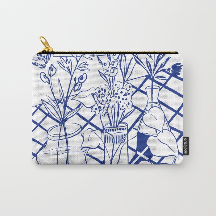 Blue line vases Carry All Pouch Gallery Image 1