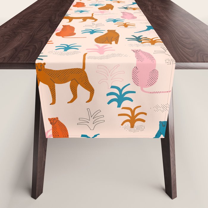 Rainbow cheetahs Table Runner Gallery Image 1