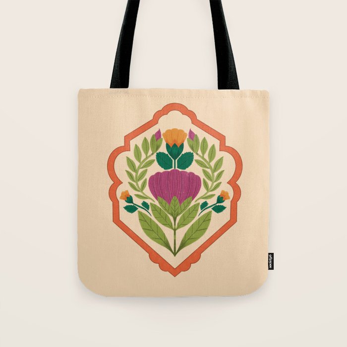 Vintage Pressed Flower Illustration Tote Bag Gallery Image 1