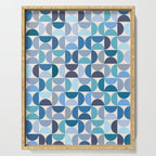 Mid Century Modern Pattern Blue Serving Tray Gallery Image 1