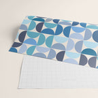 Mid Century Modern Pattern Blue Wrapping Paper Gallery Image 2