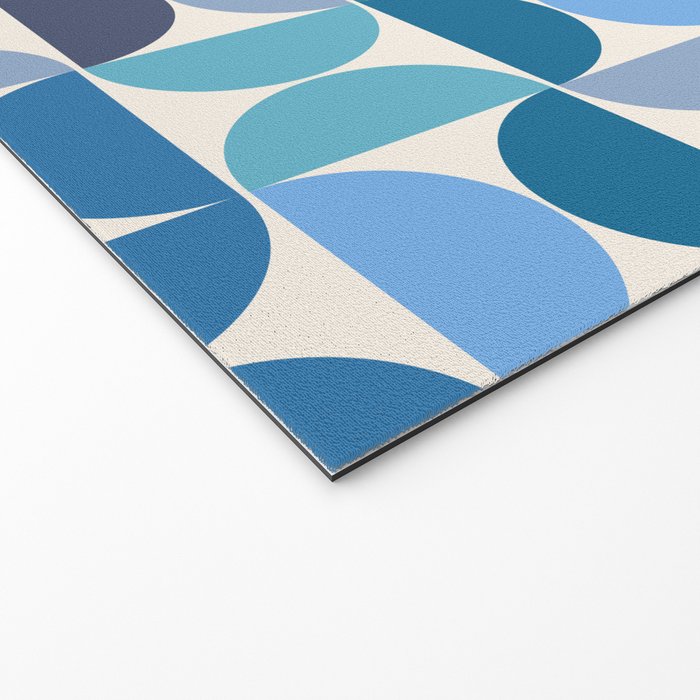 Mid Century Modern Pattern Blue Welcome Mat Gallery Image 2