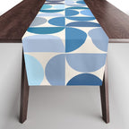 Mid Century Modern Pattern Blue Table Runner Gallery Image 1