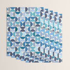 Mid Century Modern Pattern Blue Wrapping Paper Gallery Image 3