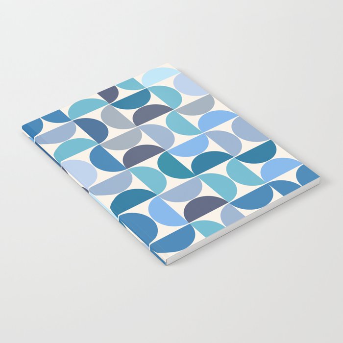Mid Century Modern Pattern Blue Notebook Gallery Image 2