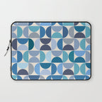 Mid Century Modern Pattern Blue Laptop Sleeve Gallery Image 1