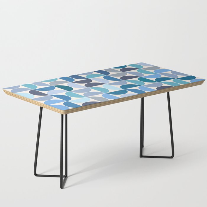 Mid Century Modern Pattern Blue Coffee Table Gallery Image 1